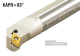 A20P PDUNL 11 AKKO Bohrstange ø 20 mm für ISO-WSP DNM. 1104..
<br/>links, 93° Anstellwinkel, mit Innenkühlung