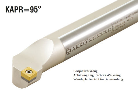 <strong>Akko</strong>-Bohrstange ø 08 mm für CC.T. 0602..
<br/>rechts, 95° Anstellwinkel, mit Innenkühlung