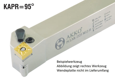 <strong>AKKO</strong>-Außen-Drehhalter 95° mit Innenkühlung<br/>für CNM. 1204.., links Schaft 25 x 25 mm