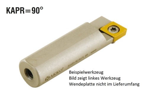 S12D SCACL 09 AKKO Kurzdrehhalter ø 12 mm für ISO-WSP CC.. 0602..
<br/>links, 90° Anstellwinkel