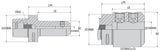Weldonaufnahme ø 12 mit Polygon C6 ISO 26623-1, LPR= 100, mit Innenkühlung, Hersteller AKKO