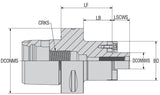 Aufsteckfräserdorn ø 32 mit Polygon-C6, ISO 26623-1, LF= 60, mit Innenkühlung, Hersteller AKKO