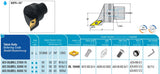 AC5 SVJBL 35060 16 AKKO Monoblock-Drehhalter linksmit Polygonschaft, Schneidkopf kompatibel mit Capto 5