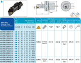 AC4 TIL 22090 22 H AKKO Monoblock-Gewinde-Drehhalter links
mit Polygonschaft, Schneidkopf kompatibel mit Capto 4