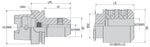 Weldonaufnahme ø 25 mit HSK-A 63 DIN 69893-1 Form A, LPR= 110, mit Innenkühlung, Hersteller AKKO