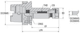 Spannzangenfutter ER32 mit HSK-A63 69893-1 Form A, LPR= 75, mit Innenkühlung, Hersteller AKKO