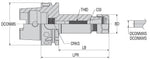Spannzangenfutter ER40 mit HSK-A63 69893-1 Form A, LPR= 160, mit Innenkühlung, Hersteller AKKO