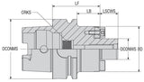 Aufsteckfräserdorn ø 27 mit HSK-A63 DIN 69893-1, ISO 3937-3, LF= 100, mit Innenkühlung, Hersteller AKKO