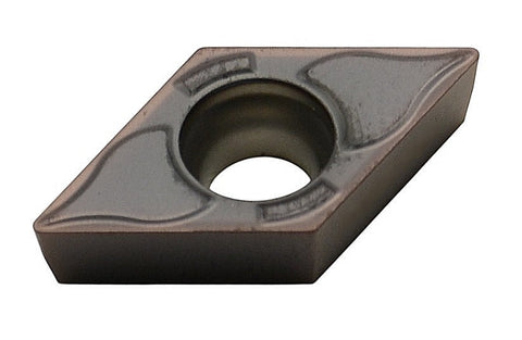 DCMT 11T304-FM1 LA317, LÖWE-Drehplatte, positiv für Schlichtbearbeitung,
<br/>ER 0,4 mm, Hartmetallsorte für VA