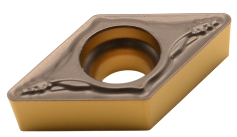 DCMT 11T308-MP1 LA314, LÖWE-Dreh-Wendeschneidplatte, positiv für mittlere Bearbeitung,
<br/>ER 0,8 mm, Hartmetallsorte für Stahl