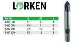 <strong>Lörken</strong>-Vollhartmetall-Entgratfräser 90°, ø = 6 mm, Gesamtlänge l1 = 57 mm, Z=4, Weldonschaft ø 6