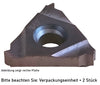 16ER 2.00 ISO LA316, LÖWE-Gewindedrehplatte, außen, rechts
<br/>Hartmetallsorte für Stahl und VA