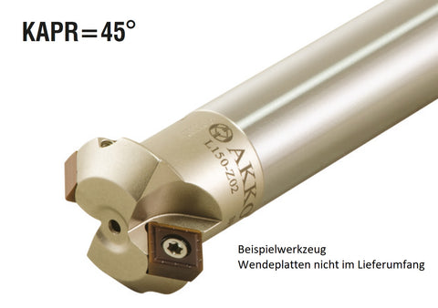 AKKO Fasfräser 45°, kompatibel mit ZCC SPGT 110408
<br/>ø 25 mm auf ø 39 mm, Schaft-ø 25, Z=2