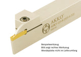 AKKO Außen-Stechhalter, kompatibel mit Sandvik-Stechplatte 123-3
<br/>links, Schaft 20 x 20 mm