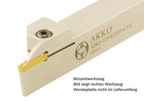 AKKO Außen-Stechhalter, kompatibel mit Sandvik-Stechplatte 123-3
<br/>links, Schaft 20 x 20 mm