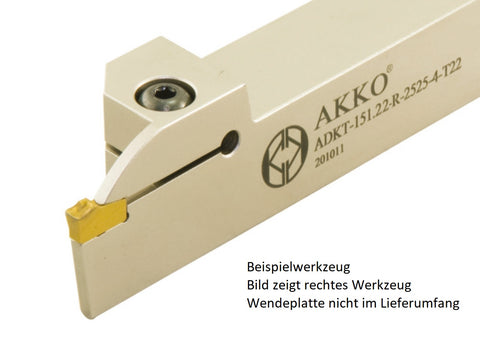 AKKO Außen-Stechhalter, kompatibel mit Sandvik-Stechplatte 151.2-3
<br/>links, Schaft 25 x 25 mm