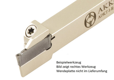 AKKO Außen-Stechhalter, kompatibel mit Iscar-Stechplatte DGN-3
<br/>links, Schaft 16 x 16 mm, für Langdrehautomaten (Swiss-Type)