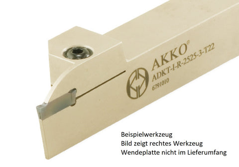 AKKO Außen-Stechhalter, kompatibel mit Iscar-Stechplatte DCE-3
<br/>links, Schaft 25 x 25 mm