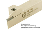 AKKO Außen-Stechhalter, kompatibel mit Iscar-Stechplatte DGN/GRP-4
<br/>rechts, Schaft 25 x 25 mm