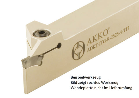 AKKO Außen-Stechhalter, kompatibel mit Iscar-Stechplatte TGM-3
<br/>links, Schaft 25 x 25 mm