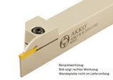 <strong>AKKO</strong>-Außen-Stechhalter, kompatibel mit Korloy-Stechplatte MGM.-2
<br/>links, Schaft 25 x 25 mm