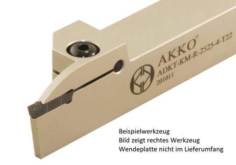 AKKO Außen-Stechhalter, kompatibel mit Kennametal-Stechplatte A4.-3
<br/>links, Schaft 25 x 25 mm