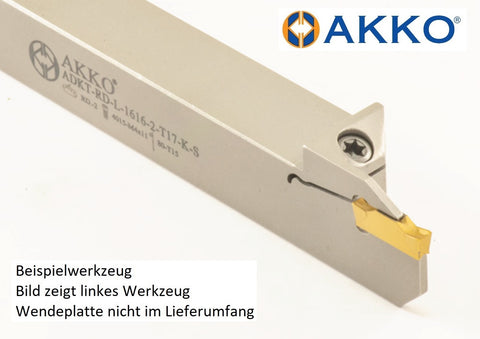 AKKO Außen-Stechhalter, kompatibel mit Taegutec-Stechplatte RD.-2<br/>links, Schaft 12 x 12 mm, für Langdrehautomaten