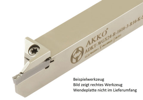 AKKO Außen-Stechhalter, kompatibel mit Walter-Stechplatte GX24-3<br/>rechts, Schaft 16 x 16 mm, für Langdrehautomaten (Swiss-Type)