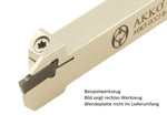 AKKO Außen-Stechhalter, kompatibel mit ZCC-Stechplatte Z.FD-3
<br/>rechts, Schaft 12 x 12 mm, für Langdrehautomaten (Swiss-Type)