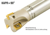 AKKO Wendeplatten-Schaftfräser ø 17 mm, 90°, kompatibel mit YG1 APMT 1135..
<br/>Schaft-ø 16, ohne Innenkühlung, Z=2
