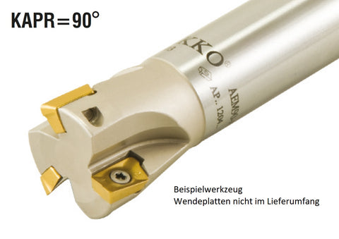 AKKO Wendeplatten-Schaftfräser ø 20 mm, 90°, kompatibel mit Korloy APMT 0903..
<br/>Schaft-ø 20, ohne Innenkühlung, Z=2