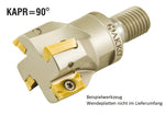 AKKO Einschraubfräser ø 40 mm, 90°, kompatibel mit ISO AP.. 1604..
<br/>Gewindeschaft M16, mit Innenkühlung, Z=4