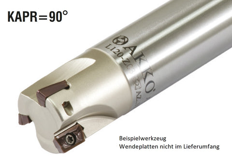 AKKO Wendeplatten-Schaftfräser ø 16 mm, 90°, kompatibel mit ZCC AZGT 1135..
<br/>Schaft-ø 16, ohne Innenkühlung, Z=2