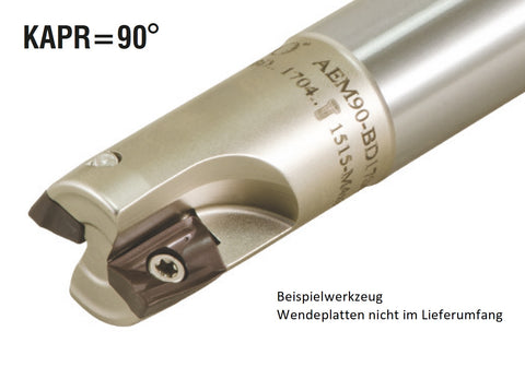 AKKO Wendeplatten-Schaftfräser ø 25 mm, 90°, kompatibel mit Kyocera BDMT 11T3..
<br/>Schaft-ø 25, mit Innenkühlung, Z=3