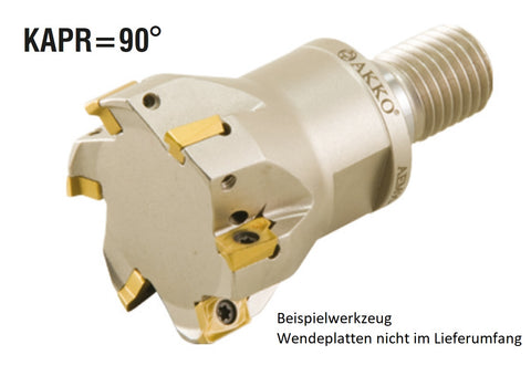 AKKO Einschraubfräser ø 20 mm, 90°, kompatibel mit Safety-Pramet RT 1003..
<br/>Gewindeschaft M10, mit Innenkühlung, Z=3