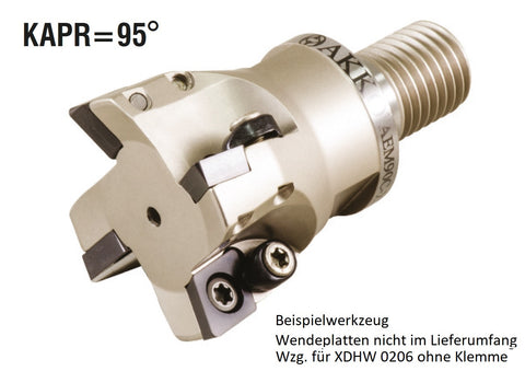 AKKO Einschraubfräser ø 20 mm, 95°, kompatibel mit Dijet XDHW 0206..
<br/>Gewindeschaft M10, mit Innenkühlung, Z=3