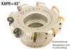 AKKO Planmesserkopf ø 125 mm, 43° Anstellwinkel, kompatibel mit Walter OD.. 0605..
<br/>Schaft-Ausführung ø 40 mm (Typ B), ohne Innenkühlung, Z=8