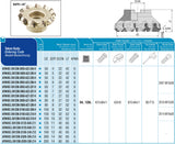 AKKO Planmesserkopf ø 100 mm, 45° Anstellwinkel, kompatibel mit Walter / Palbit / Böhlerit SN.. 1206..
<br/>Schaft-Ausführung ø 32 mm (Typ A), mit Innenkühlung, Z=8