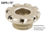 AKKO Planmesserkopf ø 160 mm, 75° Anstellwinkel, kompatibel mit ISO SPKN 1203..
<br/>Schaft-Ausführung ø 40 mm (Typ C), ohne Innenkühlung, Z=9