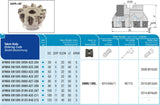 AKKO Eckmesserkopf ø 50 mm, 88° Anstellwinkel, kompatibel mit Kyocera SNMU 1305..
<br/>Schaft-Ausführung ø 22 mm (Typ A), ohne Innenkühlung, Z=5