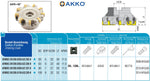 AKKO Eckmesserkopf ø 50 mm, 88° Anstellwinkel, kompatibel mit Korloy SN.. 1206..
<br/>Schaft-Ausführung ø 22 mm (Typ A), mit Innenkühlung, Z=5