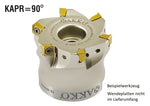 AKKO Eckmesserkopf ø 40 mm, 90° Anstellwinkel, kompatibel mit Taegutec 4NKT 0603..
<br/>Schaft-Ausführung ø 16 mm (Typ A), mit Innenkühlung, Z=5