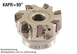 AKKO Eckmesserkopf ø 63 mm, 90° Anstellwinkel, kompatibel mit XTC-GSC ANKX 1607..
<br/>Schaft-Ausführung ø 22 mm (Typ A), mit Innenkühlung, Z=6