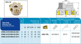 AKKO Eckmesserkopf ø 63 mm, 90° Anstellwinkel, kompatibel mit Kennametal LNGU 15T6..
<br/>Schaft-Ausführung ø 22 mm (Typ A), mit Innenkühlung, Z=6