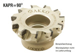 AKKO Eckmesserkopf ø 125 mm, 90° Anstellwinkel, kompatibel mit ZCC SEET 1203..
<br/>Schaft-Ausführung ø 40 mm (Typ B), ohne Innenkühlung, Z=11