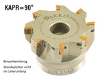 AKKO Eckmesserkopf ø 40 mm, 90° Anstellwinkel, kompatibel mit Sandvik SPMT 09T3..
<br/>Aufnahmebohrung ø 16 mm (Typ A), mit Innenkühlung, Z=5