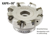 AKKO Eckmesserkopf ø 50 mm, 90° Anstellwinkel, kompatibel mit Dijet XNMU 0806..
<br/>Schaft-Ausführung ø 22 mm (Typ A), mit Innenkühlung, Z=4