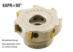AKKO Eckmesserkopf ø 100 mm, 90° Anstellwinkel, kompatibel mit ISO TP.. 1603..
<br/>Schaft-Ausführung ø 32 mm (Typ A), ohne Innenkühlung, Z=8