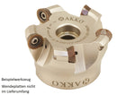 AKKO Messerkopf für Rundplatten, ø 63 mm, kompatibel mit Sumitomo QP.. 1204..
<br/>Schaft-Ausführung ø 22 mm (Typ A), mit Innenkühlung, Z=5