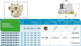 AKKO Messerkopf für Rundplatten, ø 63 mm, kompatibel mit Sandvik RC.. 1204..
<br/>Schaft-Ausführung ø 22 mm (Typ A), mit Innenkühlung, Z=6